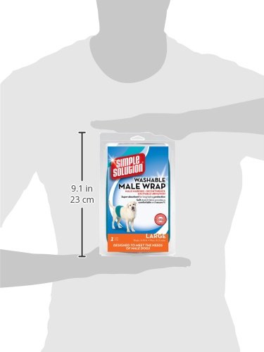 Simple Solution Washable Male Dog Diapers | Absorbent Male Wraps with Leak Proof Fit | Excitable Urination, Incontinence, or Male Marking | 1 Reusable Dog Diaperper Pack - Thumbnail 7