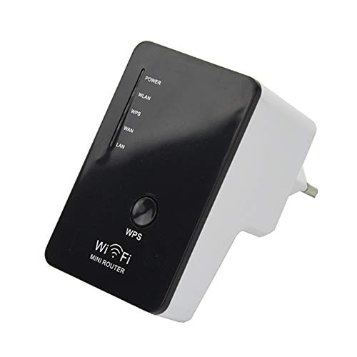 Jammas Wireless Wi - Fi Wireless - N Router AP Repeater Bridge Client IEEE 802.11 b/g/n 300Mbps Mini EU Plug Black Newest - (Standard: Other, Color: Black)