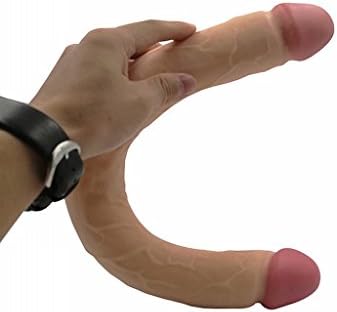 JHDWS 17.72 Inch Long Massager Toy for Lesbian Health - Two Heads - Realistic PVC Toys