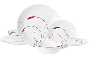 C@relle Splendor 12~Piece Glass Dinnerware Set (Service for 4)~ (Splendor RND 12PC Set)