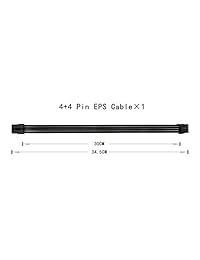 Cable con manguito EZDIY   Extensión de cable para fuente de alimentación con extra manga 24 PIN 8 PIN 6 PIN 4 + 4 PIN con Combs   Negro