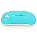 SROCKER T3 Ultra-thin 2.4GHz Wireless Silent Click Optical Mouse/Mice 3 Adjustable DPI Levels with 4 Buttons and Nano USB Receiver for Laptop/PC/Mac(Blue)