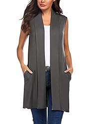 Beyove Women's Lightweight Sleeveless Open Front