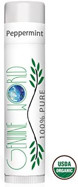 USDA Organic Lip Balm Soothing Lip Treatment with Peppermint Essential Oil, Calendula, and Vitamin E .15 oz (4.25g)