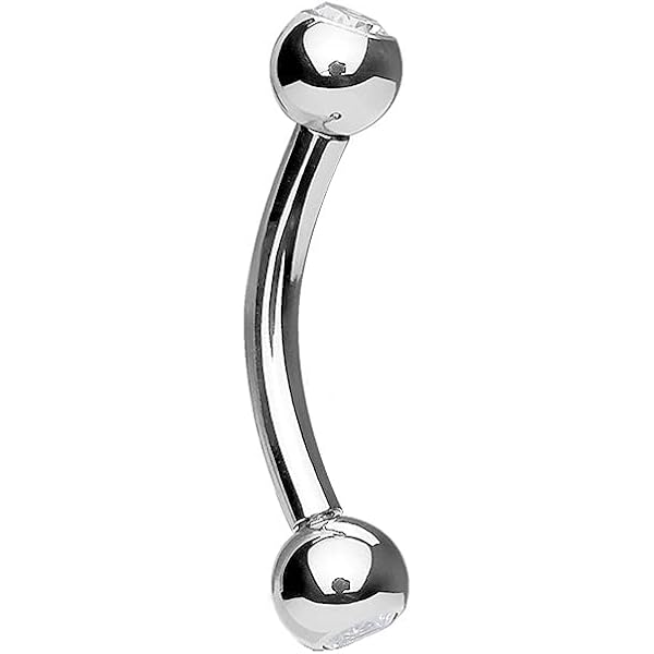 Basic Curved Barbell For Body Piercings - Titanium, Surgical Steel