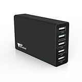 Aukey 40W / 8A 5 Ports USB Desktop Charging Station Wall Charger with AlPower Tech for iPhone 6S/6S Plus and other USB Powered Mobile Devices- Black