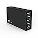 Aukey 40W / 8A 5 Ports USB Desktop Charging Station Wall Charger with AlPower Tech for iPhone 6S/6S Plus and other USB Powered Mobile Devices- Black