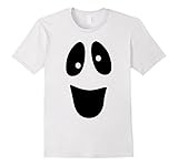 Men's Funny Ghost Face Halloween T-Shirt Large White
