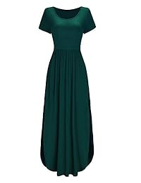 II Inin - Vestido largo de manga larga para mujer, liso, con bolsillos