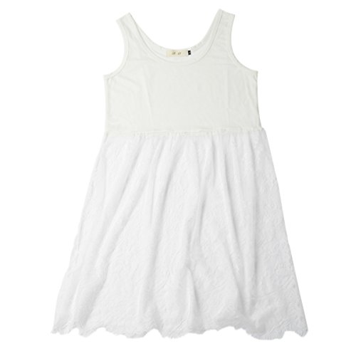 Peak Girl Extender Camisole Long Tank Slip Top Trim Layer Vest Lace DressWhite L