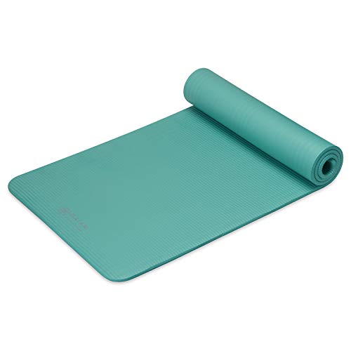 Gaiam Essentials Thick and Thin Yoga Mat Fitness & Exercise Mat with Easy-Cinch Carrier Strap