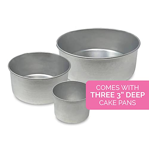 Aunt Shannon's Kitchen Tall Round Cake Pans 4inch, 6inch, 8inch