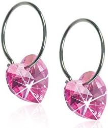 Blomdahl Dangle Rose Heart Earrings