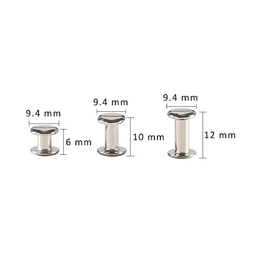 image for ManYee 60 Sets Chicago Binding Post Screws Stainless Metal Stud Screw 