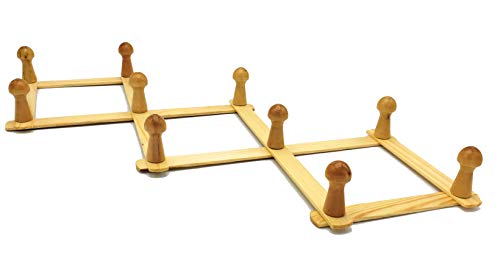 JVLM HOME Expandable Wooden Hanger Accordion Style Wood Wall 2" Pegs Coat Hat Mug Rack (1 Rack)