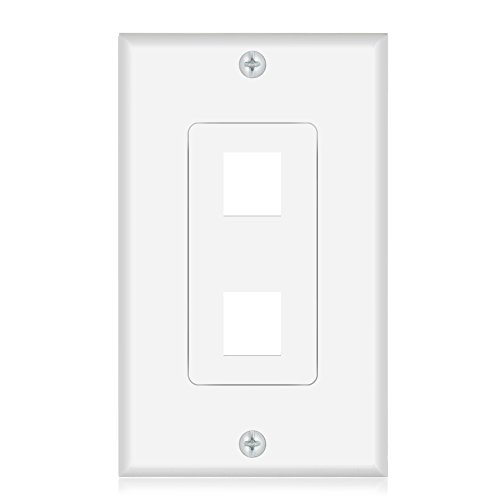 Keystone Wall Plate 2 Port Wall Panel White for Keystone Jack and
