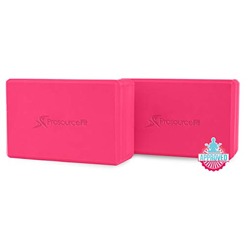 Prosource Fit Foam Yoga Blocks Set of 2 High Density Large Size 9″ x 6″ x 4″