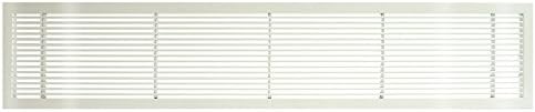 Architectural Grille 100043003 AG10 Series 4" x 30" Solid Aluminum Fixed Bar Supply/Return Air Vent Grille, White-Gloss