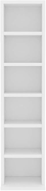 vidaXL CD Cabinet – 6 Compartment White Engineered Wood Storage Organizer view 5