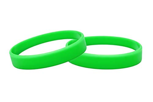 Silicone Wristbands Pack Of 10 Youth Sizes Choice Of Colours (Green)