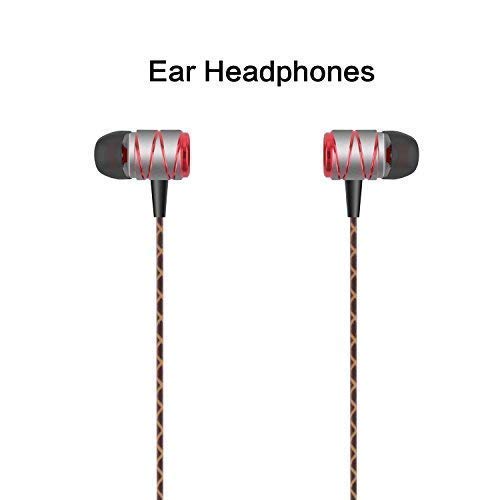 Sonzi In Ear Earphones Stereo Headphones For IPhone/IPod/IPad etc. - 3.5 mm Interface Devices - Silver and Red