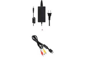 WICAREYO Power Supply with AV Cable for PS2 Slim 70000, AC Power Adapter Charger US Plug Charger with Composite Audio Video AV Cable for PlayStation 2 PS2 Slim 70000 Console