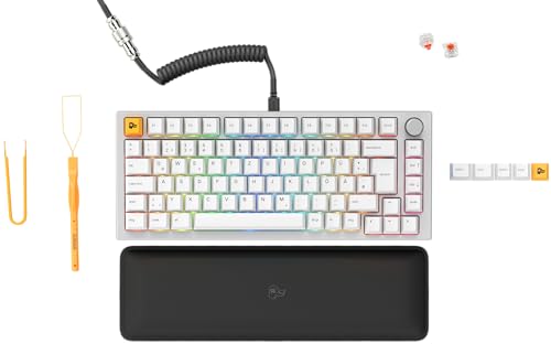 GLORIOUS GMMK Pro 75% Anpassbare Tastatur, Fox, ISO in Weiß