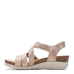 Clarks Women's Calenne Clara Wedge Sandal, Bronze