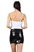 Sakkas 6924 Women's Shiny Metallic Liquid Mini Skirt - Black - Small