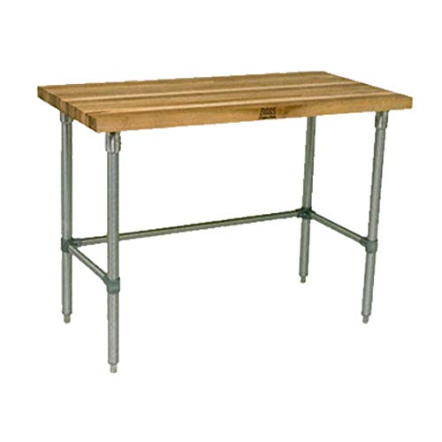John Boos JNB17 Maple Top Work Table with Galvanized Steel Base and Bracing, 96" Long x 36" Wide x 1-1/2" Thick