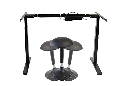 RISE UP Electric Adjustable Height Width Standing Desk Legs Frame Base. Ergonomic motorized sit to stand up home commercial office table. Dual 2 Motors. 4 Programmable Memory. Black - Thumbnail 6