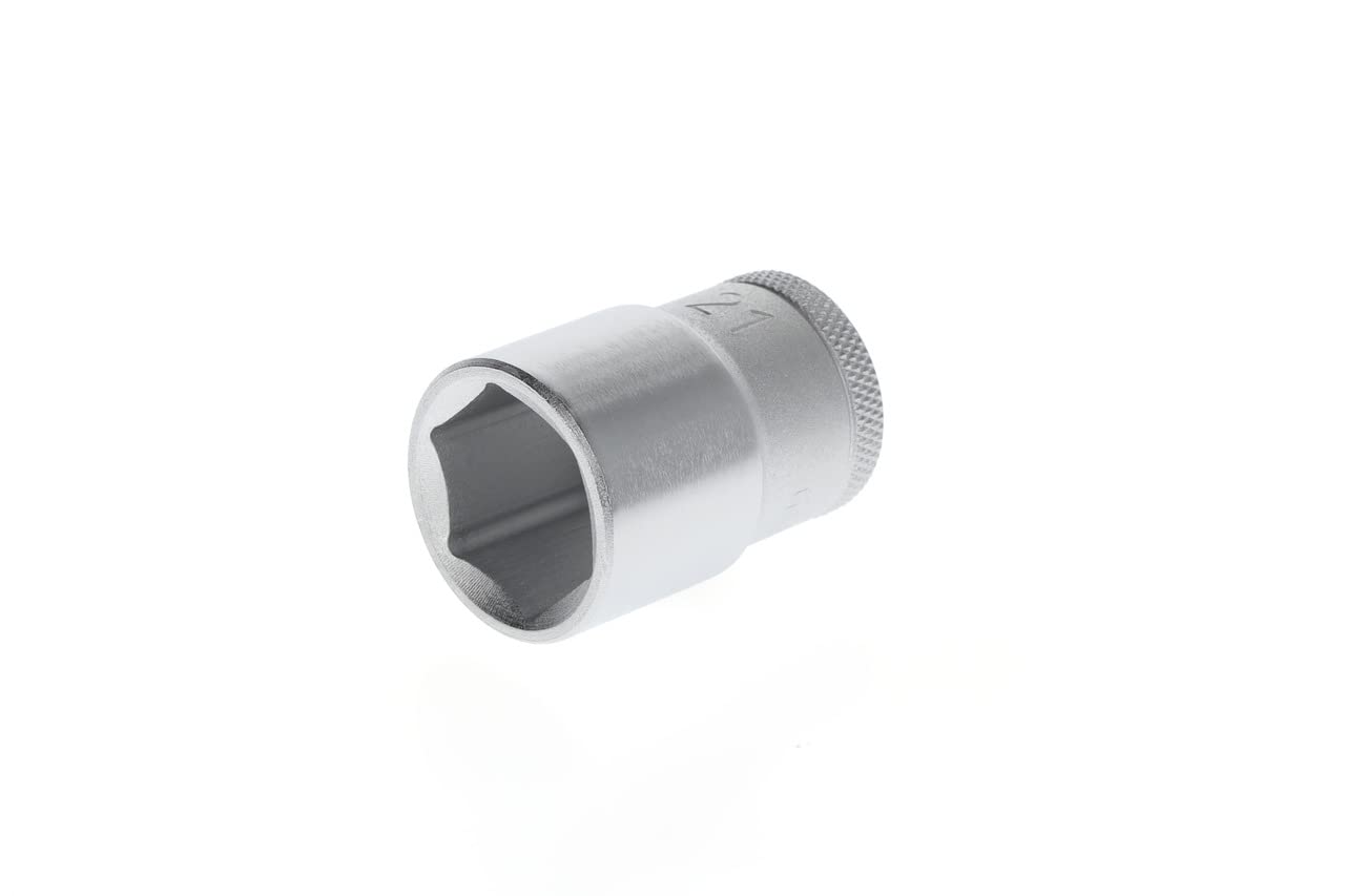 GEDORE Socket, 1/2" 12.5 mm drive, Hexagonal, 21 mm width, Tool, 19 21, Chrome-plated steel