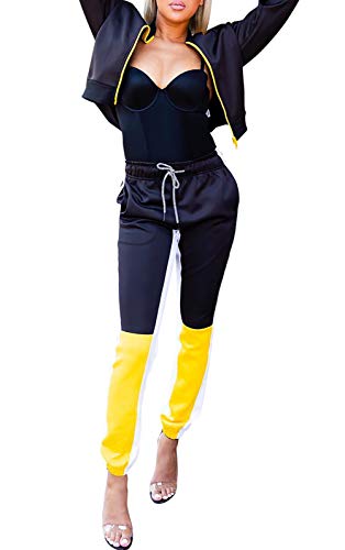 Women's 2 Pieces Outfits Long Sleeve Zipper Jacket and Bodycon Long Pants Set Tracksuits