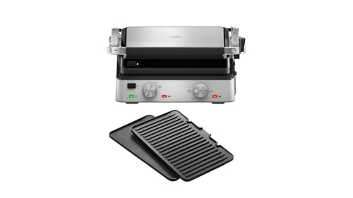 Braun MultiGrill 7 CG7020, 3-in-1 Kontaktgrill, BBQ & Ofen, große Grillfläche (12 Burger), 2000W, 230°, spülmaschinengeeignet (Plancha & Grill), Fetta