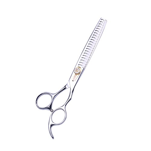 Klngstar Professional Razor Edge Series - 7.0" Japan 442C Silver Personality Design Pet Grooming Cutting Scissors - Dog Big Chunker Shears