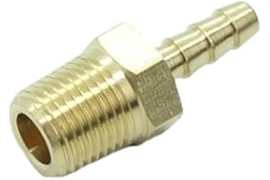 CDQBWKJGFJ 3 Pcs 1/8" Barb to 1/8 NPT Male Pipe Fitting Brass Hose Barb Adapter