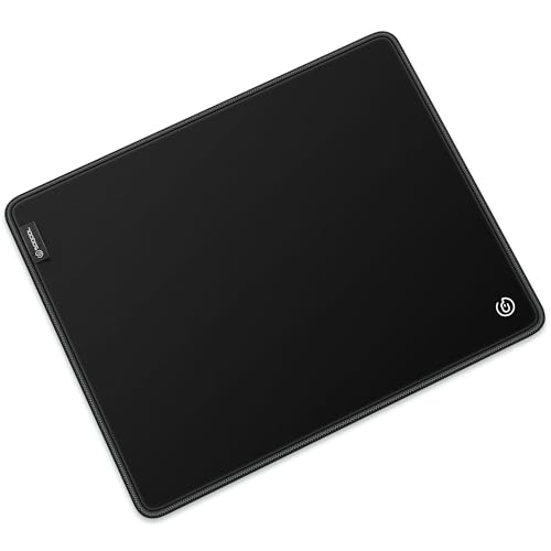 Soqool マウスパッド大型ゲーミングマウスパッド450 x 400 x 5mm 布製滑り止めラバーベース快適な表面のある水と汗に強い耐久性マウスパッド強化エッジレーザーおよび光学式マウスと互換性ブラック