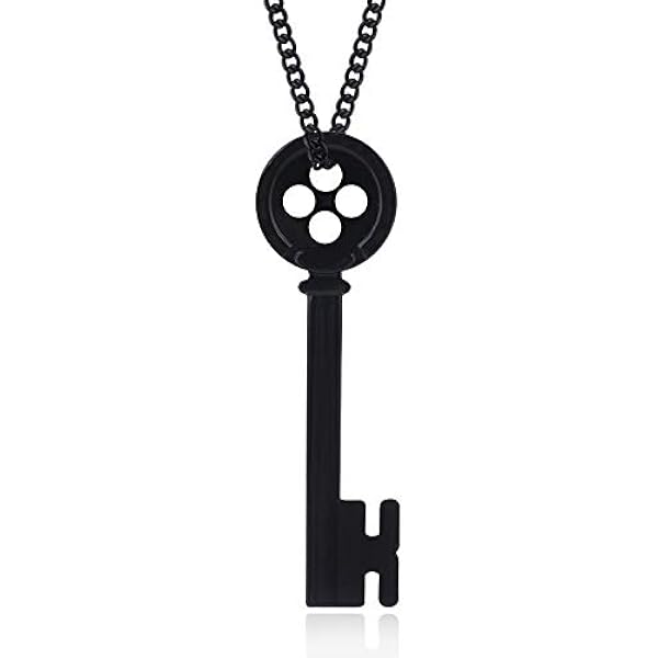 Juego De Collares Con Colgante Llave Verde Y Colgante Libélula | Incluye Pinzas Para Pelo | Disfraz Cosplay Coraline O Complementos