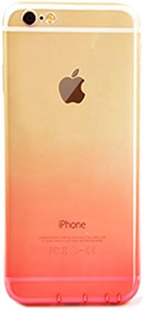 Dfifan iphone 6 Covers [Gradient Color Changing] Shell [Slim Fit] Dust Resistant Flexible Transparent [Clear Soft TPU] Apple Iphone 6s Case(4.7 pink)