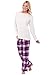 Del Rossa Women's Flannel Pajamas, Knit Top Cotton Pj Set