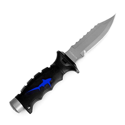 5” Titanium Dive Knife with Leg Strap and Sheath Premium Diving