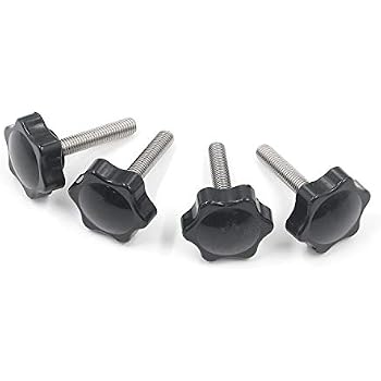 2 Pcs M8 X 1.25mm Thread Clamping Screw Knobs - Star Hex Head With Rubber Grip (20mm Long)