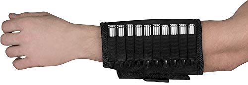 BRONZEDOG Shotgun Ammo Pouch Waterproof Arm Band Case Nylon Hunting Accessories 12 Gauge or .30-30 .308 Caliber (Black 7.62 Cal)