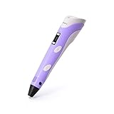 3D Printing Pen for Kids,Juboury JBY-II 3D Drawing Pen with LCD Temperature Display for Model Printing,Art Design,DIY and Crafts Drawing--Compatible with 1.75mm ABS and PLA Filament (Purple)
