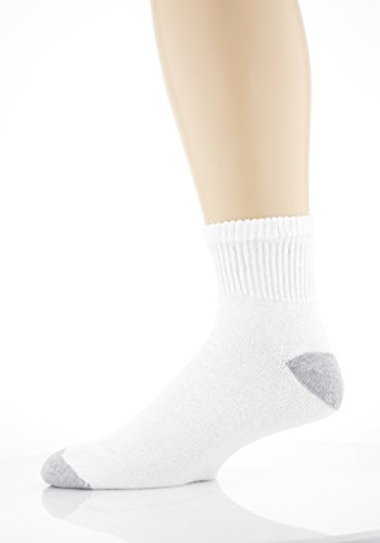 Gildan Men's Big and Tall Ankle Socks, 10 Pair Pack, White, Shoe Size: 12-15