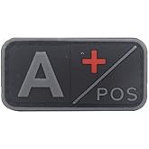 TAOYATAO PVC Blood Type Embroidered Patch Stickers Personalized Patches Custom Backpack Patches for Vest Jackets Work Shirts Backpacks Jeans and Clothes (1 Piece,A + / Black ash)
