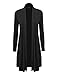 MBJ Womens Solid Long Cardigan with Pockets XXXL Black
