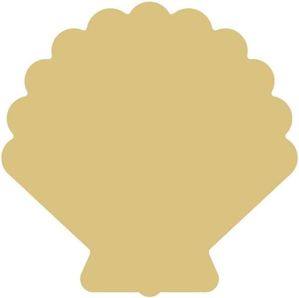 Seashell (Style 1) Unfinished MDF Wood Cutout Variety of Sizes USA Made Nautical Decor (6")