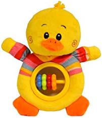 Baberoo Soft Stuffed Animal Toy Abacus Rattle for Babies, Duck, 5 Inches