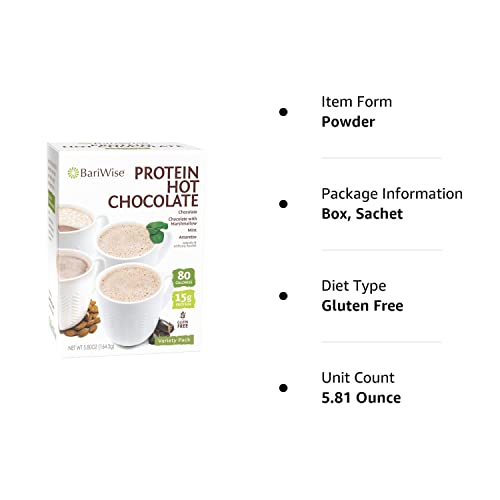 BariWise Protein Hot Cocoa, Variety Pack, Gluten Free & Low Carb (7ct) Pricepulse